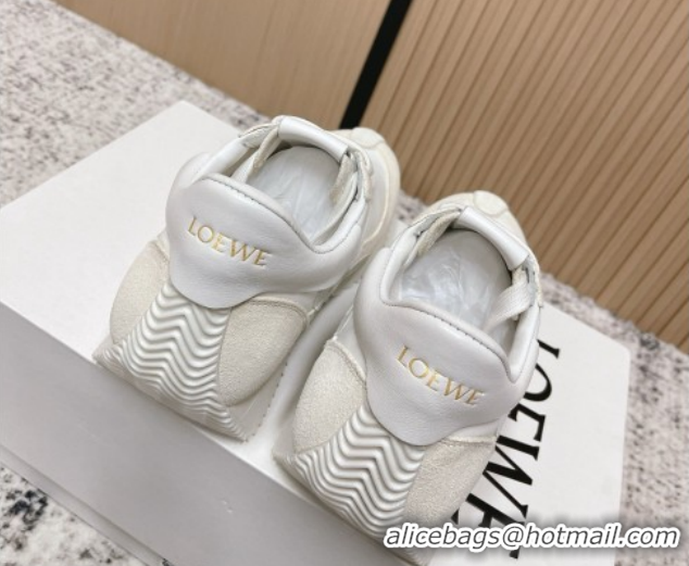 Grade Quality Loewe Flow Runner Sneakers in Nylon and Suede White 2 2026 0226013