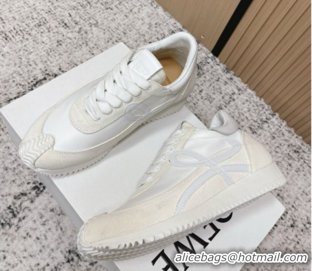 Grade Quality Loewe Flow Runner Sneakers in Nylon and Suede White 2 2026 0226013