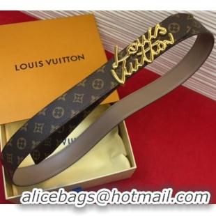Reasonable Price Louis Vuitton LV Script Belt 3cm in Monogram Canvas and Leather M4515 Grey 2025