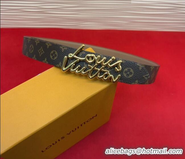 Reasonable Price Louis Vuitton LV Script Belt 3cm in Monogram Canvas and Leather M4515 Grey 2025