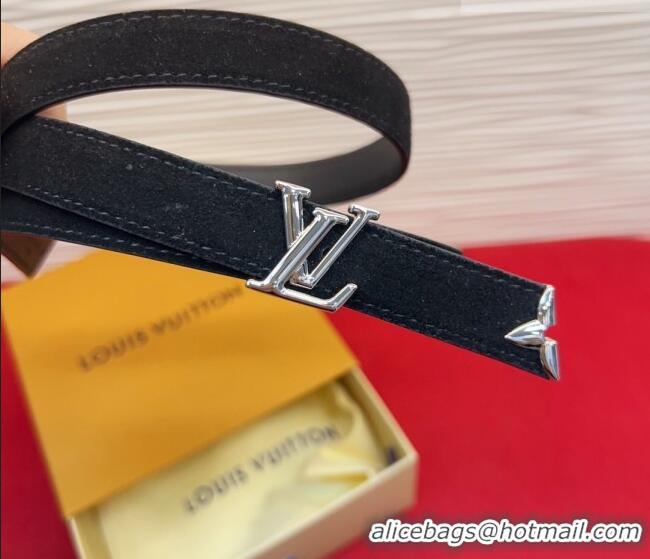 Market Sells Louis Vuitton Pretty LV Belt 2cm in Suede and Leather M8232 Black/Silver 2026