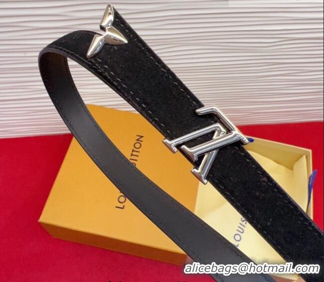 Market Sells Louis Vuitton Pretty LV Belt 2cm in Suede and Leather M8232 Black/Silver 2026