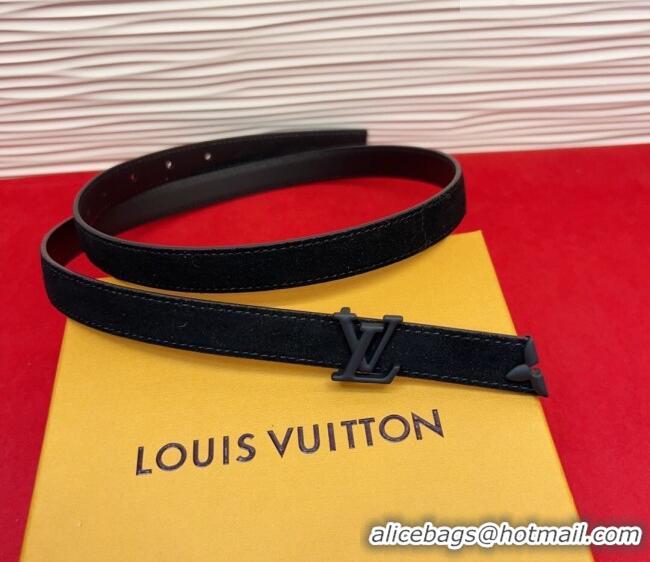 New Cheap Louis Vuitton Pretty LV Belt 2cm in Suede and Leather M8232 All Black 2026