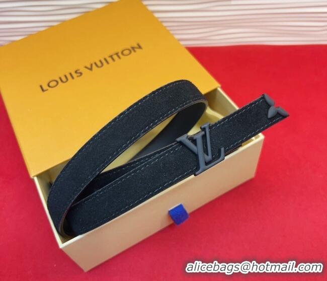 New Cheap Louis Vuitton Pretty LV Belt 2cm in Suede and Leather M8232 All Black 2026