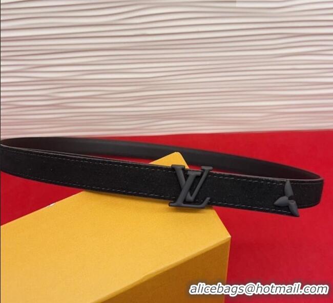 New Cheap Louis Vuitton Pretty LV Belt 2cm in Suede and Leather M8232 All Black 2026