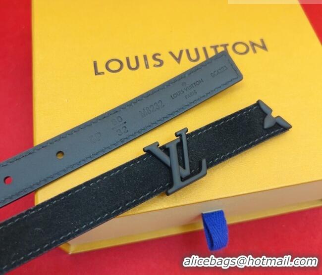 New Cheap Louis Vuitton Pretty LV Belt 2cm in Suede and Leather M8232 All Black 2026