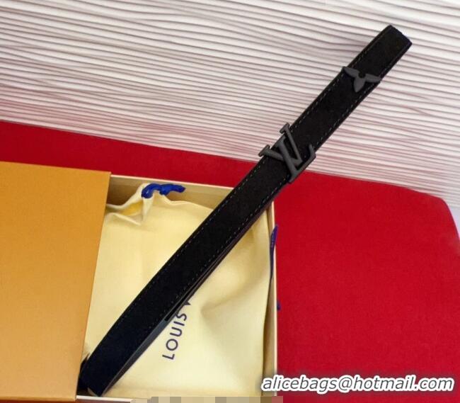 New Cheap Louis Vuitton Pretty LV Belt 2cm in Suede and Leather M8232 All Black 2026