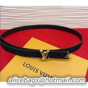 Grade Quality Louis Vuitton Pretty LV Belt 2cm in Suede and Leather M8232 Black/Gold 2026
