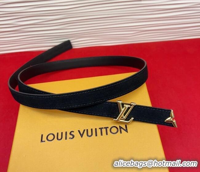 Grade Quality Louis Vuitton Pretty LV Belt 2cm in Suede and Leather M8232 Black/Gold 2026