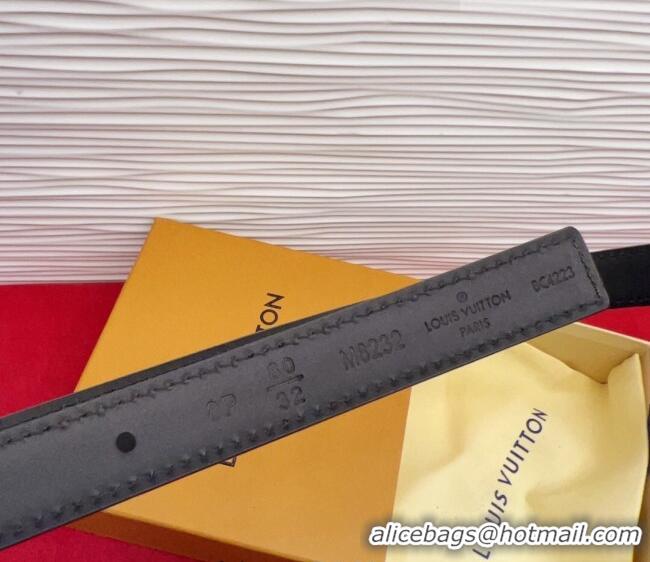 Grade Quality Louis Vuitton Pretty LV Belt 2cm in Suede and Leather M8232 Black/Gold 2026