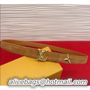 New Fashion Louis Vuitton Pretty LV Belt 2cm in Suede and Leather M8232 Beige/Gold 2026