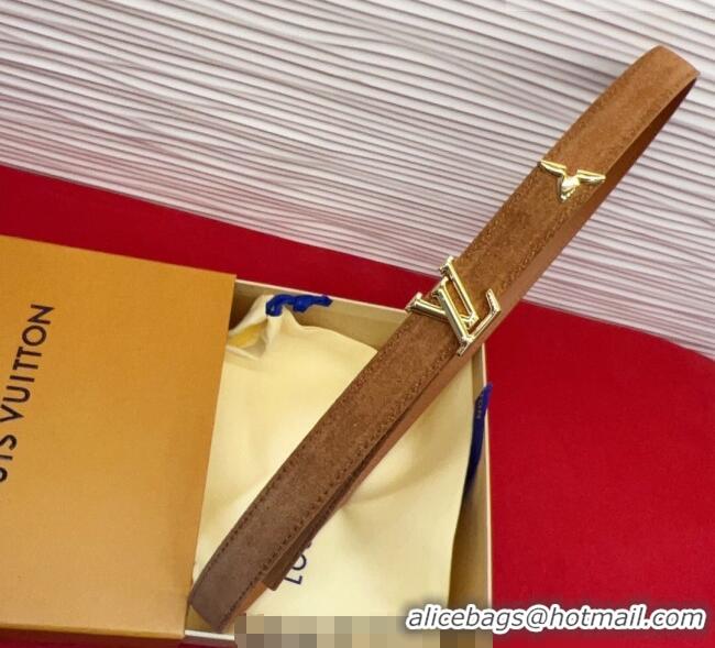 New Fashion Louis Vuitton Pretty LV Belt 2cm in Suede and Leather M8232 Beige/Gold 2026