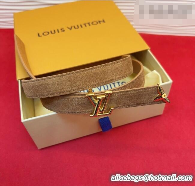 New Fashion Louis Vuitton Pretty LV Belt 2cm in Suede and Leather M8232 Beige/Gold 2026