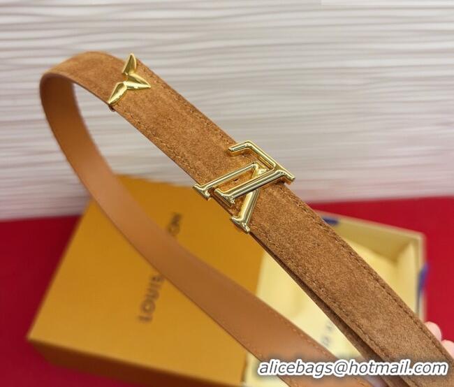 New Fashion Louis Vuitton Pretty LV Belt 2cm in Suede and Leather M8232 Beige/Gold 2026