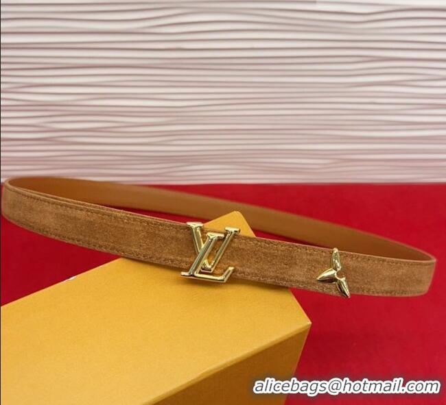 New Fashion Louis Vuitton Pretty LV Belt 2cm in Suede and Leather M8232 Beige/Gold 2026