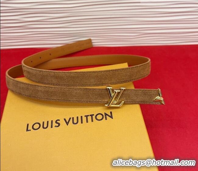 New Fashion Louis Vuitton Pretty LV Belt 2cm in Suede and Leather M8232 Beige/Gold 2026