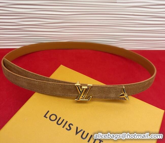 New Fashion Louis Vuitton Pretty LV Belt 2cm in Suede and Leather M8232 Beige/Gold 2026