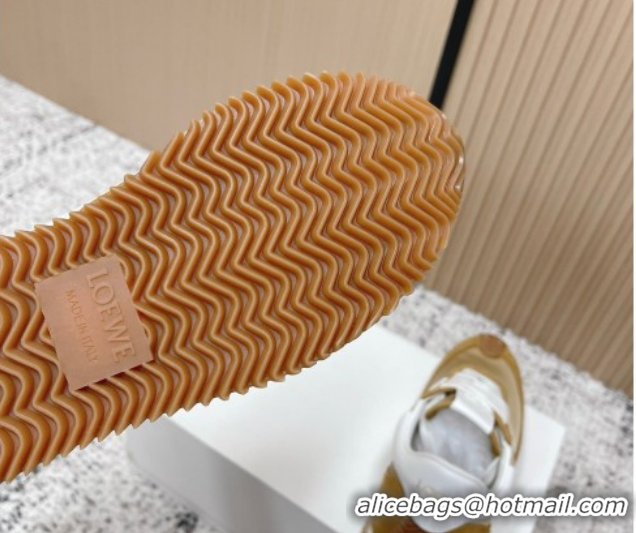 Top Design Loewe Flow Runner Sneakers in Nylon and Suede Beige/Brown 0226014