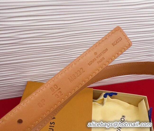 Buy Cheap Louis Vuitton Pretty LV Belt 2cm in Suede and Leather M8232 Beige/Silver 2026