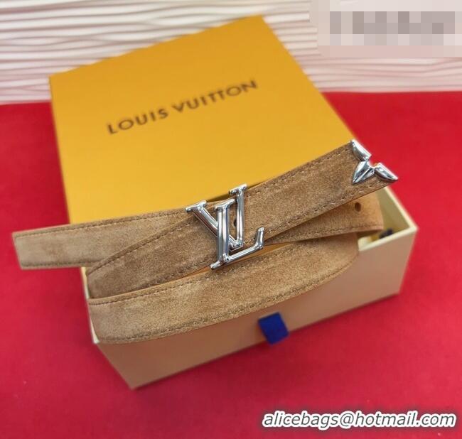 Buy Cheap Louis Vuitton Pretty LV Belt 2cm in Suede and Leather M8232 Beige/Silver 2026