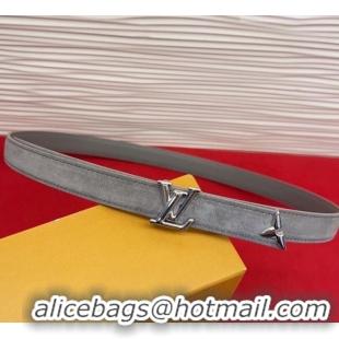 Luxury Cheap Louis Vuitton Pretty LV Belt 2cm in Suede and Leather M8232 Grey/Silver 2026