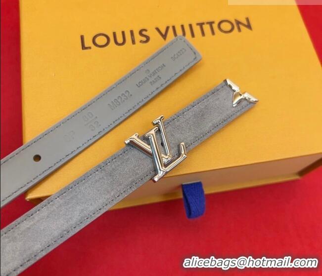 Luxury Cheap Louis Vuitton Pretty LV Belt 2cm in Suede and Leather M8232 Grey/Silver 2026