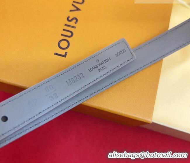 Luxury Cheap Louis Vuitton Pretty LV Belt 2cm in Suede and Leather M8232 Grey/Silver 2026