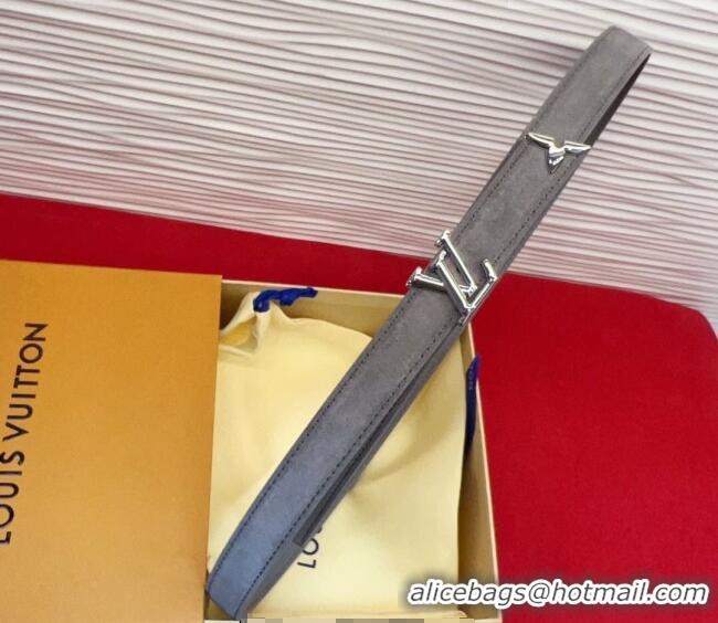 Luxury Cheap Louis Vuitton Pretty LV Belt 2cm in Suede and Leather M8232 Grey/Silver 2026