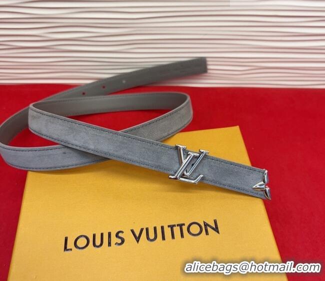 Luxury Cheap Louis Vuitton Pretty LV Belt 2cm in Suede and Leather M8232 Grey/Silver 2026