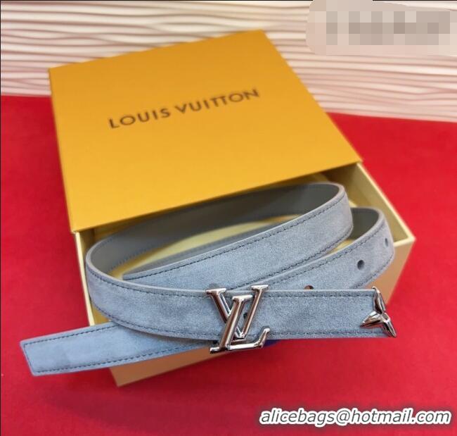 Luxury Cheap Louis Vuitton Pretty LV Belt 2cm in Suede and Leather M8232 Grey/Silver 2026
