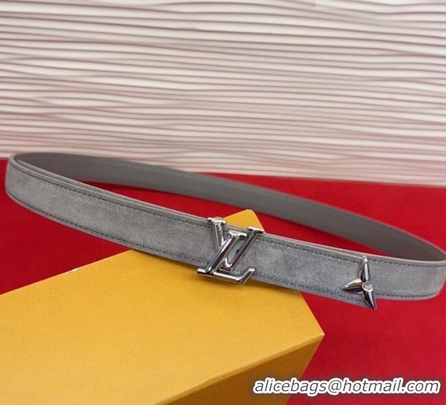 Luxury Cheap Louis Vuitton Pretty LV Belt 2cm in Suede and Leather M8232 Grey/Silver 2026