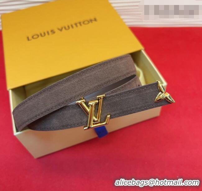 Luxury Cheap Louis Vuitton Pretty LV Belt 2cm in Suede and Leather M8232 Brown/Gold 2026