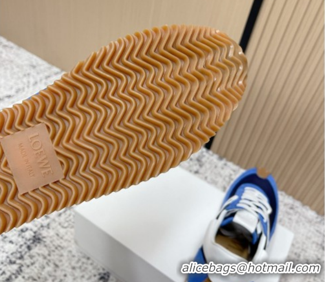 Purchase Loewe Flow Runner Sneakers in Nylon and Suede Blue 09 0226019