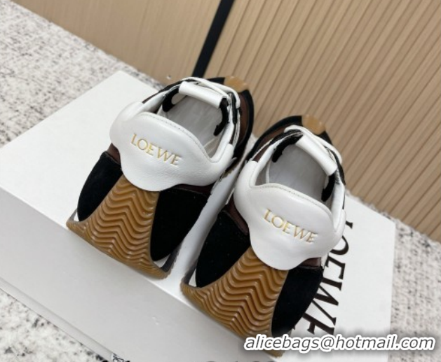 Low Price Loewe Flow Runner Sneakers in Nylon and Suede Brown 0226022