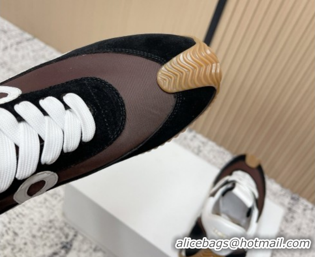 Low Price Loewe Flow Runner Sneakers in Nylon and Suede Brown 0226022