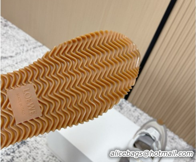 Top Grade Loewe Flow Runner Sneakers in Nylon and Suede Grey 0226024