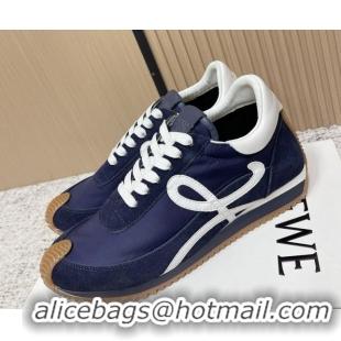Top Design Loewe Flow Runner Sneakers in Nylon and Suede Blue 0226025