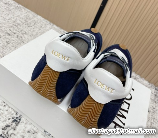 Top Design Loewe Flow Runner Sneakers in Nylon and Suede Blue 0226025