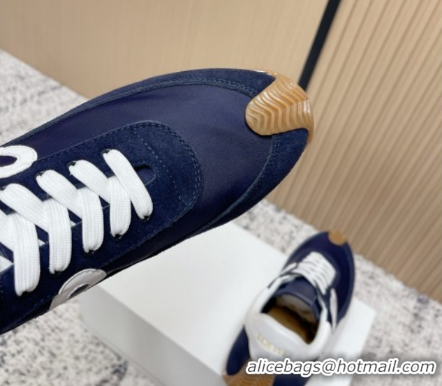 Top Design Loewe Flow Runner Sneakers in Nylon and Suede Blue 0226025