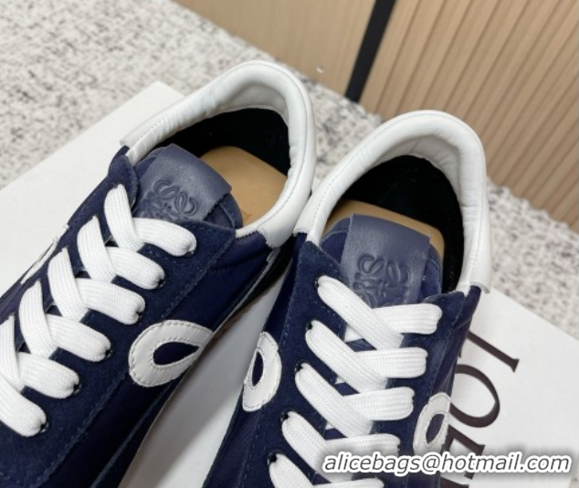 Top Design Loewe Flow Runner Sneakers in Nylon and Suede Blue 0226025