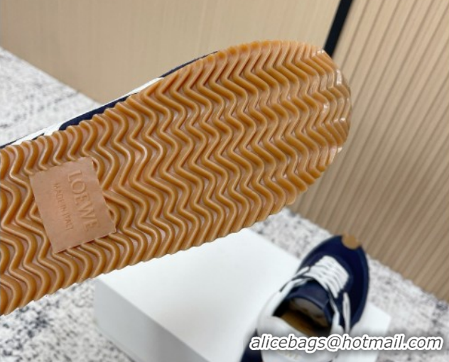 Top Design Loewe Flow Runner Sneakers in Nylon and Suede Blue 0226025