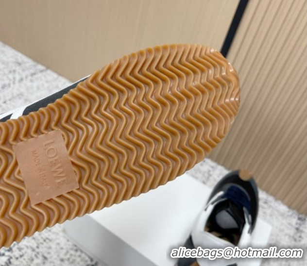 Luxurious Loewe Flow Runner Sneakers in Nylon and Suede Grey 0226026