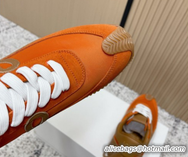 Good Quality Loewe Flow Runner Sneakers in Nylon and Suede Orange/Brown 0226033