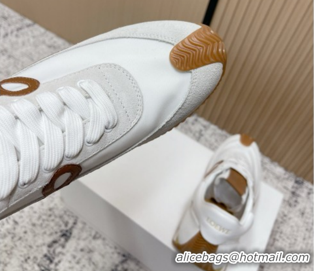 Loewe Flow Runner Sneakers in Nylon and Suede White 0226034