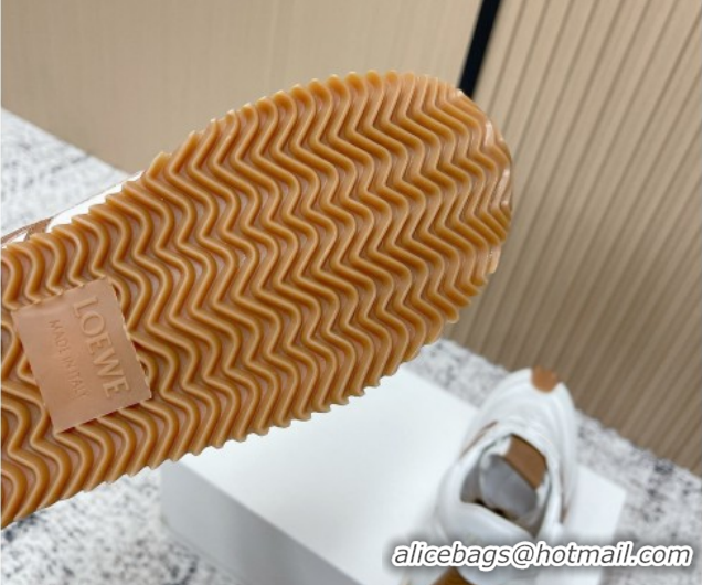 Loewe Flow Runner Sneakers in Nylon and Suede White 0226034