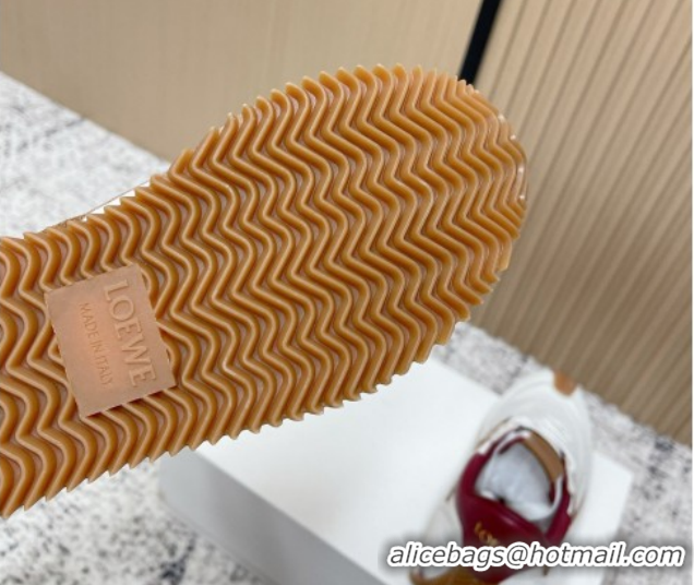 Shop Duplicate Loewe Flow Runner Sneakers in Nylon and Suede White 0226035