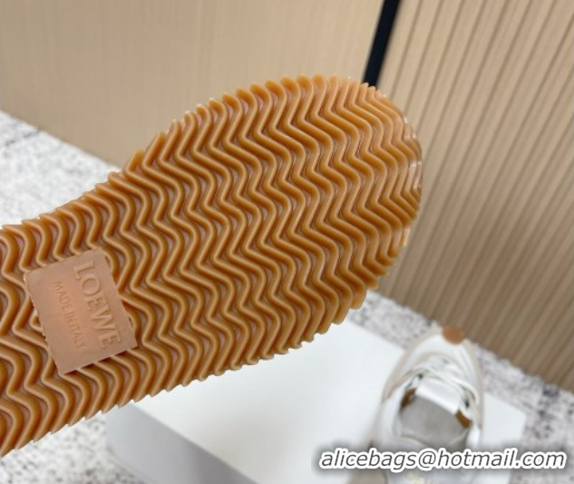 Popular Style Loewe Flow Runner Sneakers in Nylon and Suede White/Grey 0226036