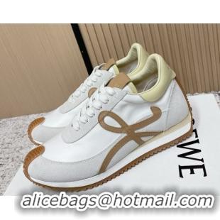 Most Popular Loewe Flow Runner Sneakers in Nylon and Suede White 0226037
