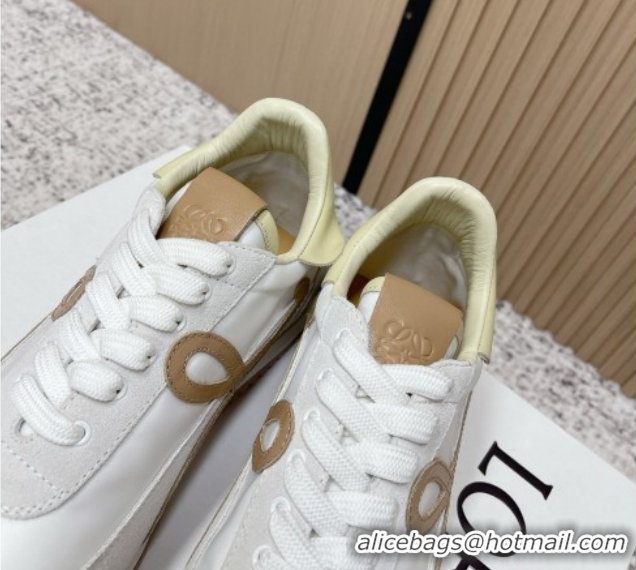 Most Popular Loewe Flow Runner Sneakers in Nylon and Suede White 0226037