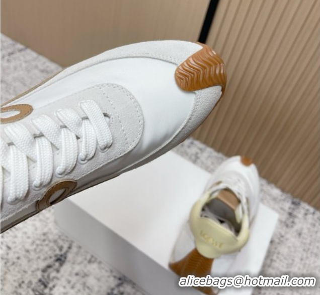 Most Popular Loewe Flow Runner Sneakers in Nylon and Suede White 0226037